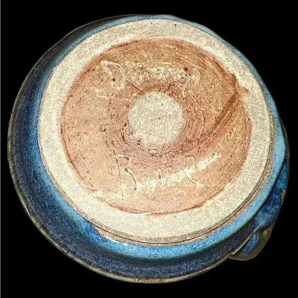 Handmade Taper Blue Candle Holder w/Handle Artisan Made in Durango CO - Picture 4 of 4